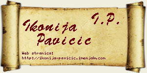 Ikonija Pavičić vizit kartica